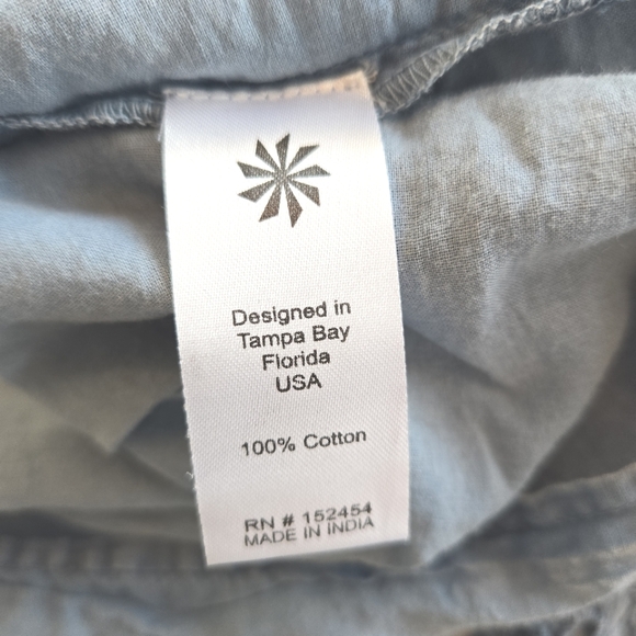 🏷️ANTHROPOLOGIE KYLA SEO Caite Palma Eyelet Midi Dress in Bluestone Size S/M - Picture 13 of 14